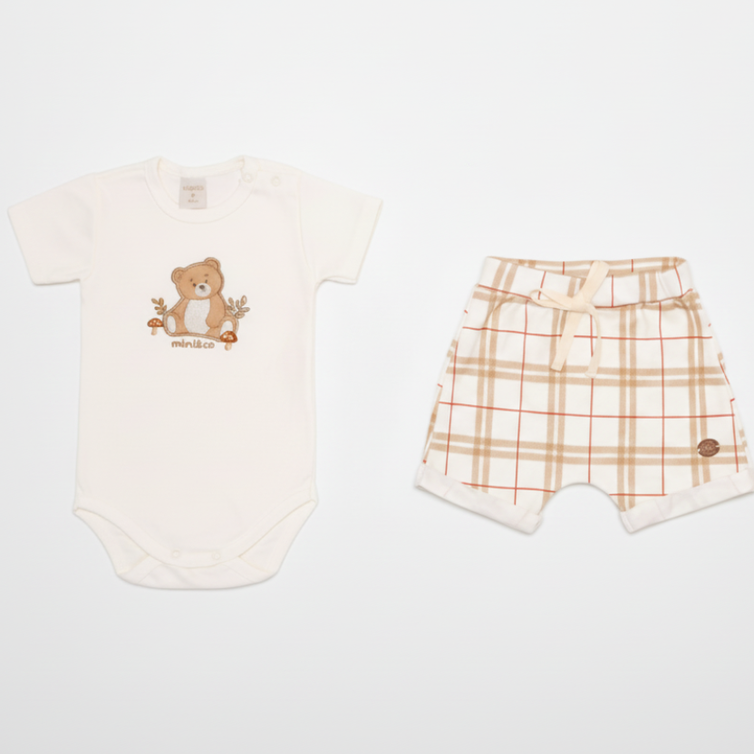 Conjunto Body com Short Ursinho Mini&Co
