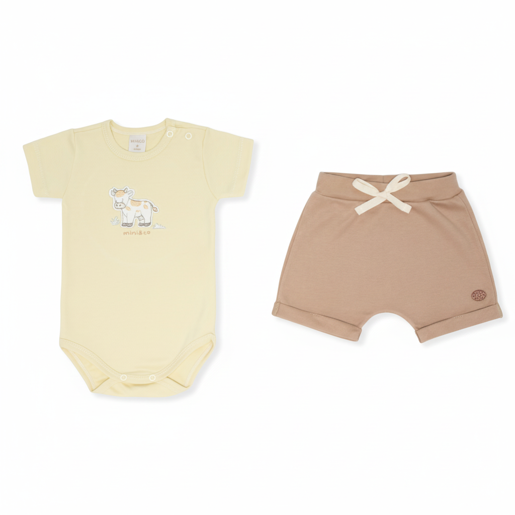 Conjunto Body com Short Vaquinha Mini&Co