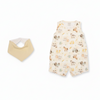 Conjunto Macacão Curto Regata Fazendinha e Babador – Mini&Co