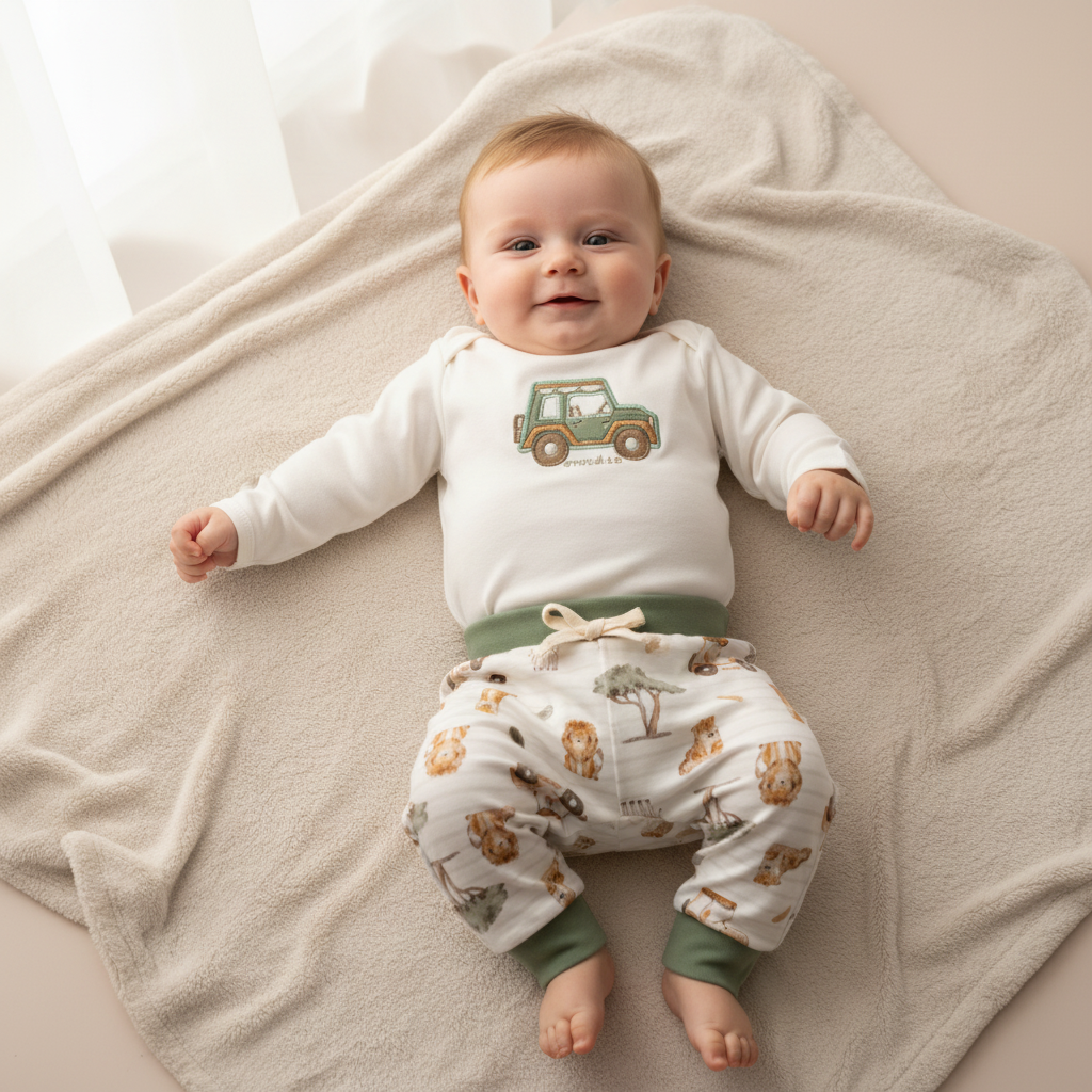 Conjunto Body longo e Calça Safari Mini&Co