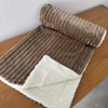 Cobertor de Bebê Dupla Face Fleece Canelado e Sherpa - Marrom