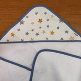 Toalha de Banho Bebê Fralda com Capuz Premium 100% Algodão - Estrelas