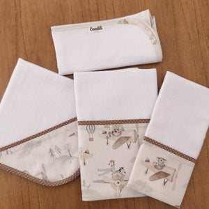 Kit Enxoval Encanto 4 Peças – Animais Aviadores