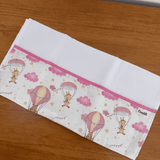 Fralda de Ombro Premium 100% Algodão - Balões e Paraquedas Rosa