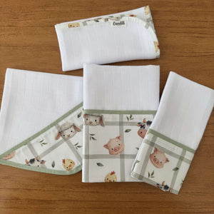 Kit Enxoval Encanto 4 Peças – Turminha da Fazenda