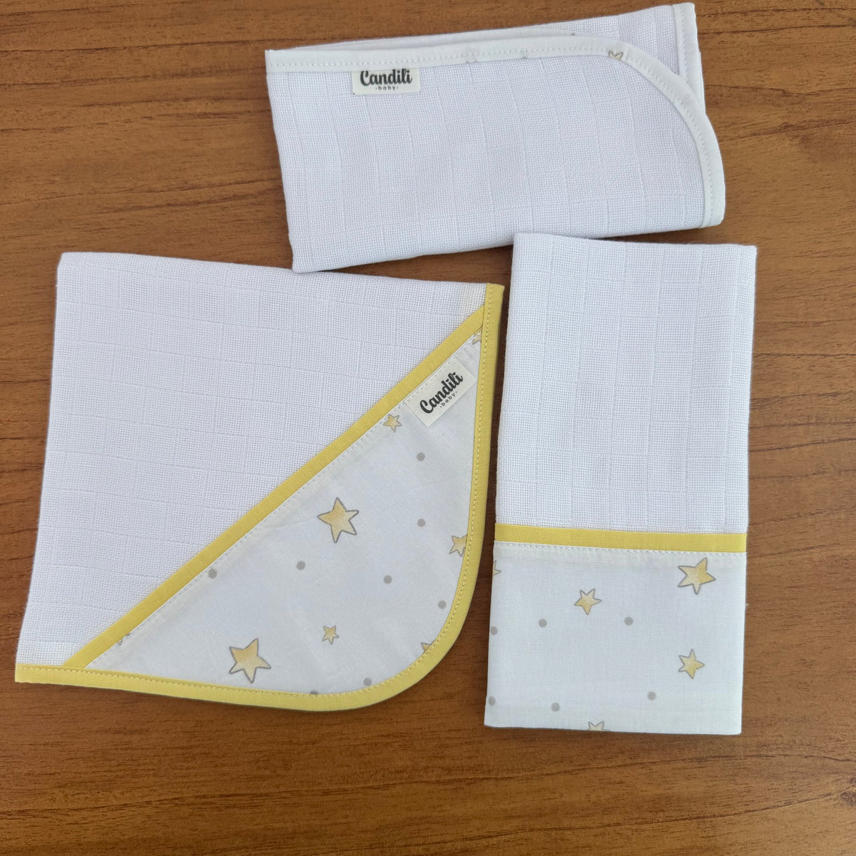 Kit Enxoval Fraldas de Boca 3 Peças – Estrelinhas