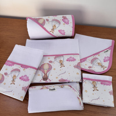 Balões e Paraquedas Rosa