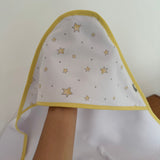 Toalha de Banho Bebê Fralda com Capuz Premium 100% Algodão - Estrelinhas