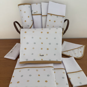 Kit Enxoval Ternura 10 peças – Bolinhas Neutras