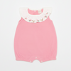 Macacão Curto Rosa Com Babado Pássaros – Mini&Co