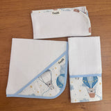 Kit Fraldas de Boca 3 Peças - Balões e Paraquedas Azul