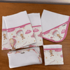 Kit Essencial 5 Peças: Fraldas de Boca, Fralda de Ombro e Fralda Multiuso - Balões e Paraquedas Rosa
