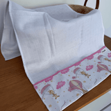 Fralda de Ombro Premium 100% Algodão - Balões e Paraquedas Rosa