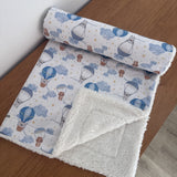 Cobertor de Bebê Carneirinho Sherpa - Balões e Paraquedas Azul