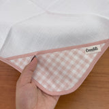 Fralda de Boca Cantinho Premium 100% Algodão - Xadrez Rosa