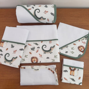 Kit Enxoval Afeto 6 Peças – Leão e Jacaré