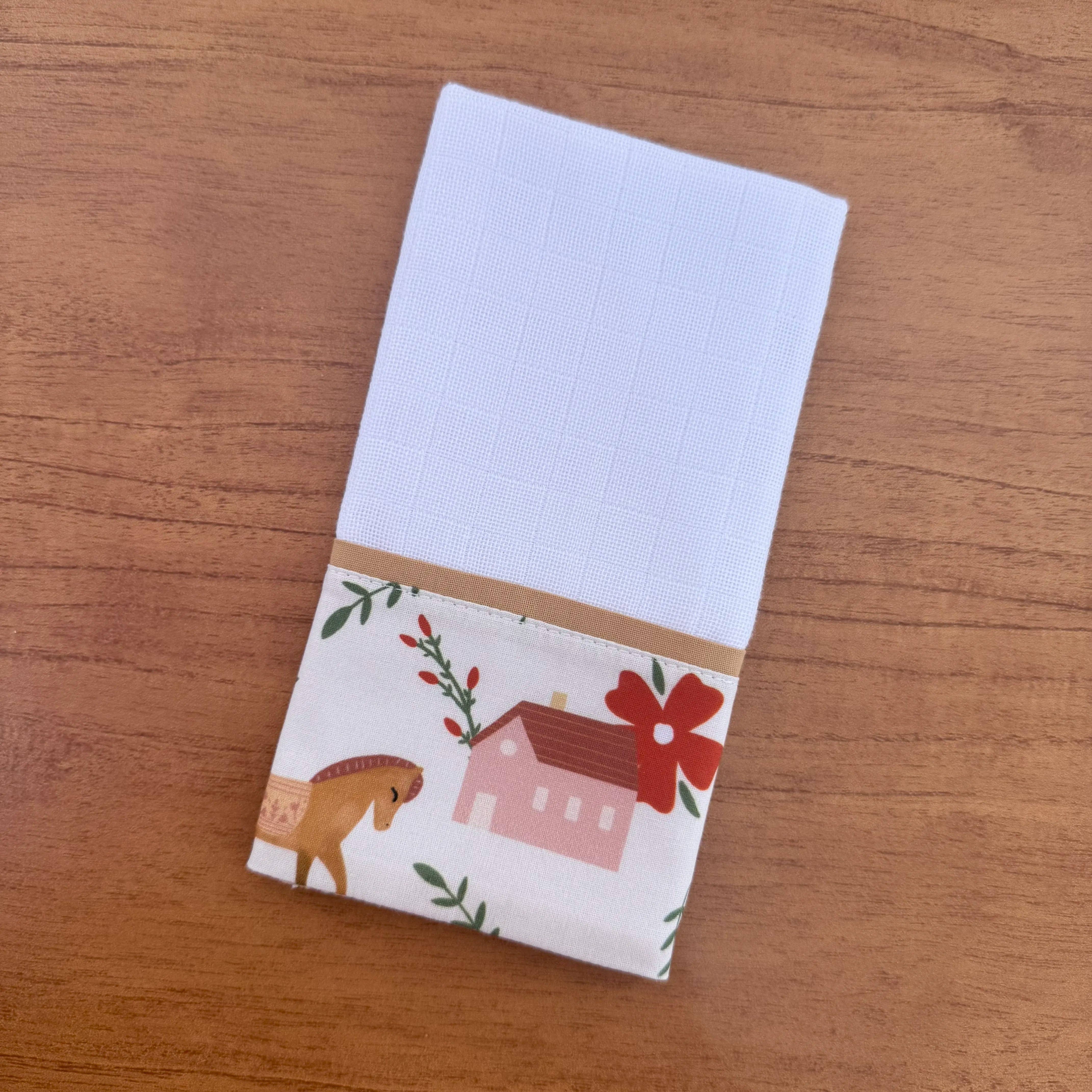 Kit Fraldas de Boca 3 Peças - Cavalinhos e Flores