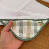 Kit Enxoval Fraldas de Boca 3 Peças – Xadrez Verde