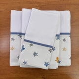 Kit Passeio 3 Peças: Fralda de Boca, Fralda de Ombro e Fralda Multiuso - Estrelas