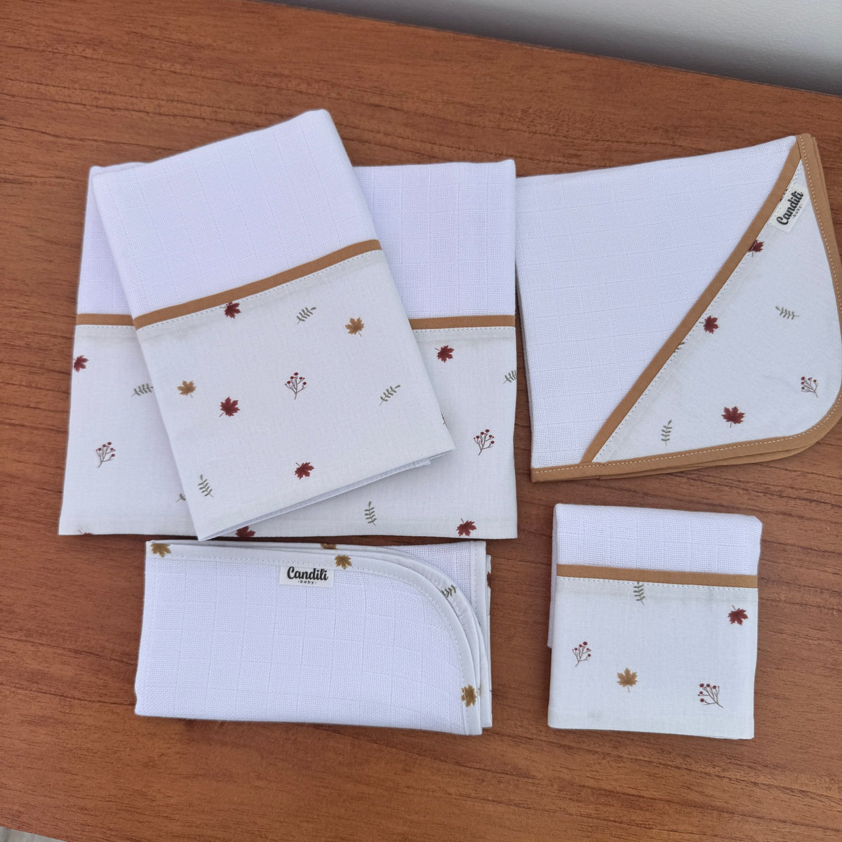 Kit Enxoval Essencial 5 Peças – Folhas de Outono