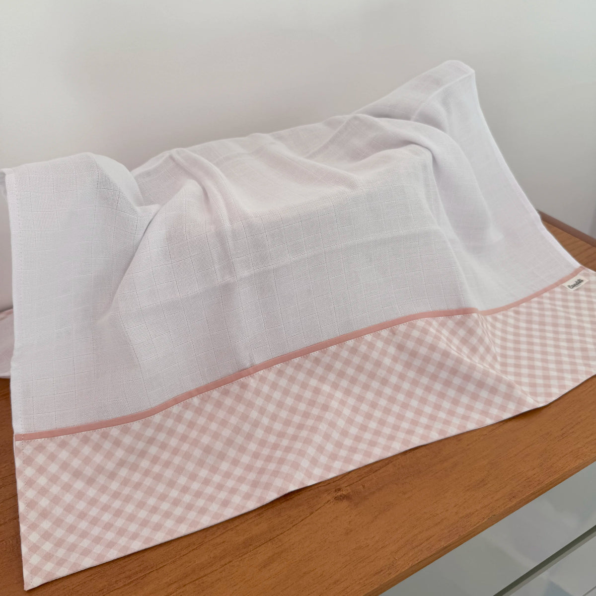 Fralda Grande Multiuso Premium 100% Algodão - Xadrez Rosa