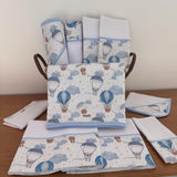 Kit Enxoval Ternura 10 peças – Balões e Paraquedas Azul