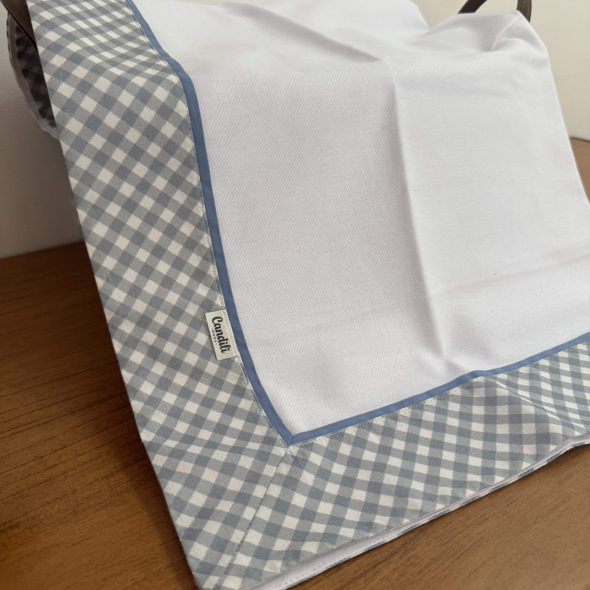 Cueiro Flanelado Premium 100% Algodão - Xadrez Azul