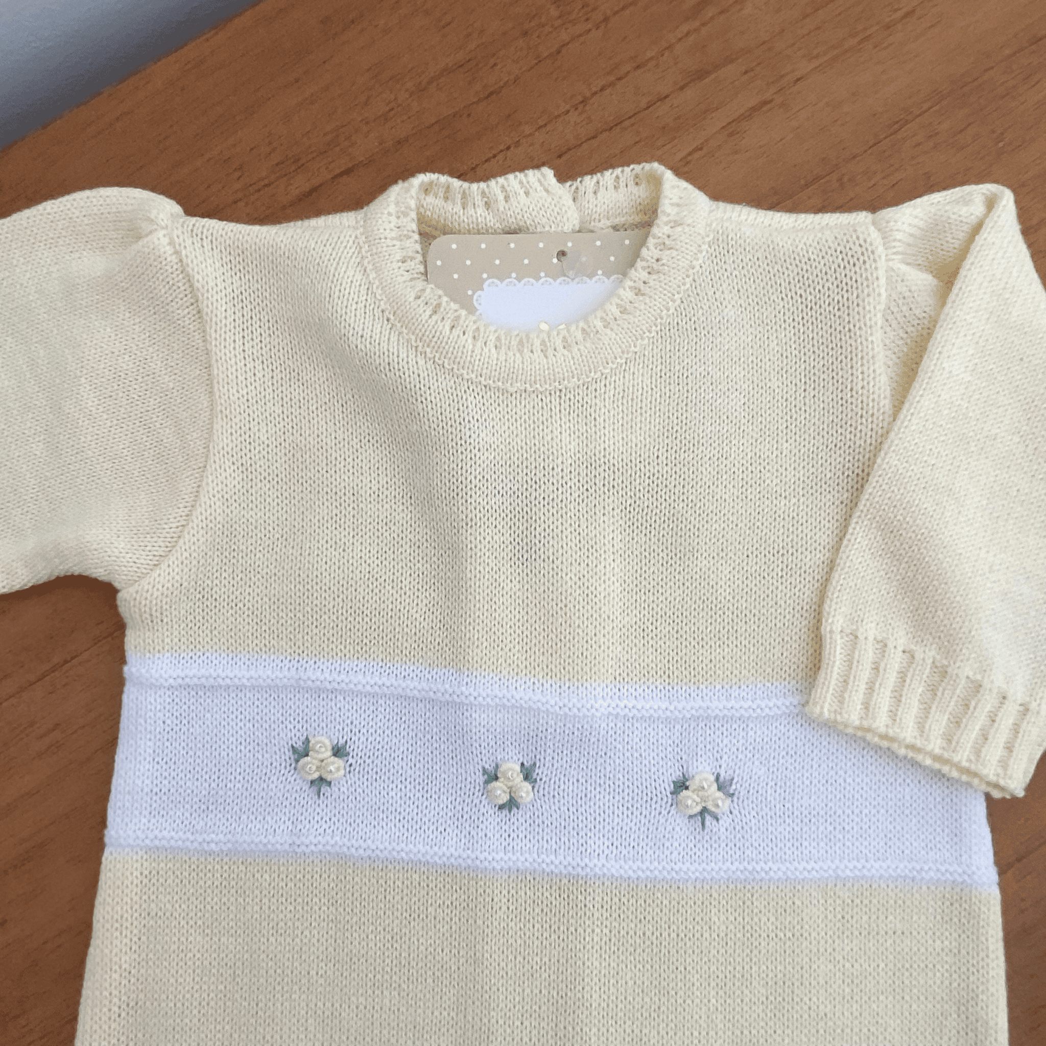 Saída de Maternidade Menina Tricô Amarelo - 2 Peças