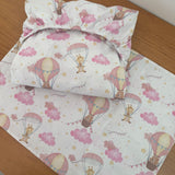 Jogo de Lençol 2 Peças - Balões e Paraquedas Rosa