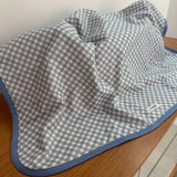 Manta Dupla Face - Xadrez Azul