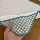 Fralda de Boca Cantinho - Xadrez Azul