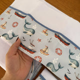 Kit Essencial 5 Peças: Fraldas de Boca, Fralda de Ombro e Fralda Multiuso - Marinha