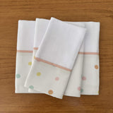 Kit Passeio 3 Peças: Fralda de Boca, Fralda de Ombro e Fralda Multiuso - Bolinhas Rosas