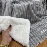 Cobertor Fleece Canelado Cinza