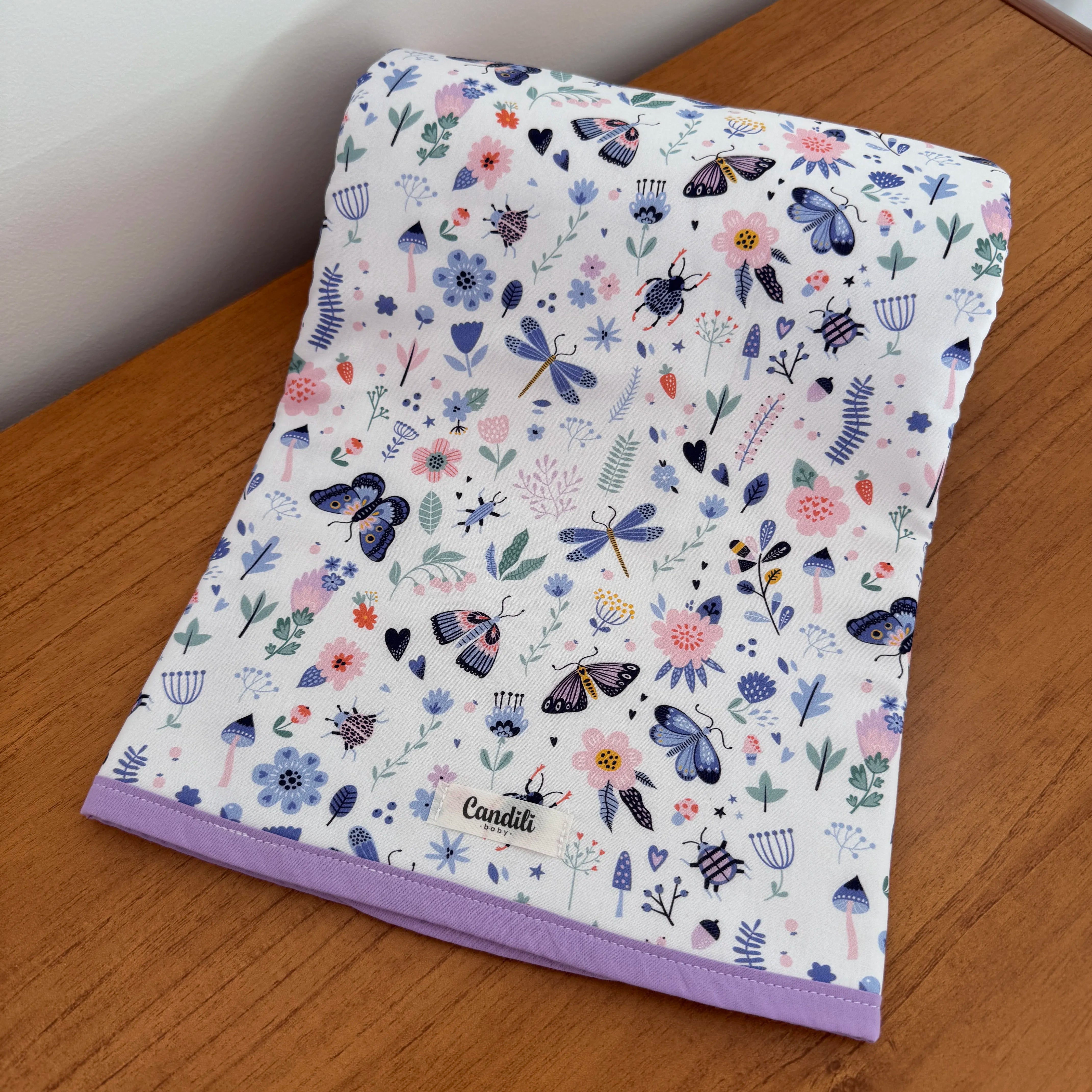 Manta Dupla Face - Borboletas e Libélulas