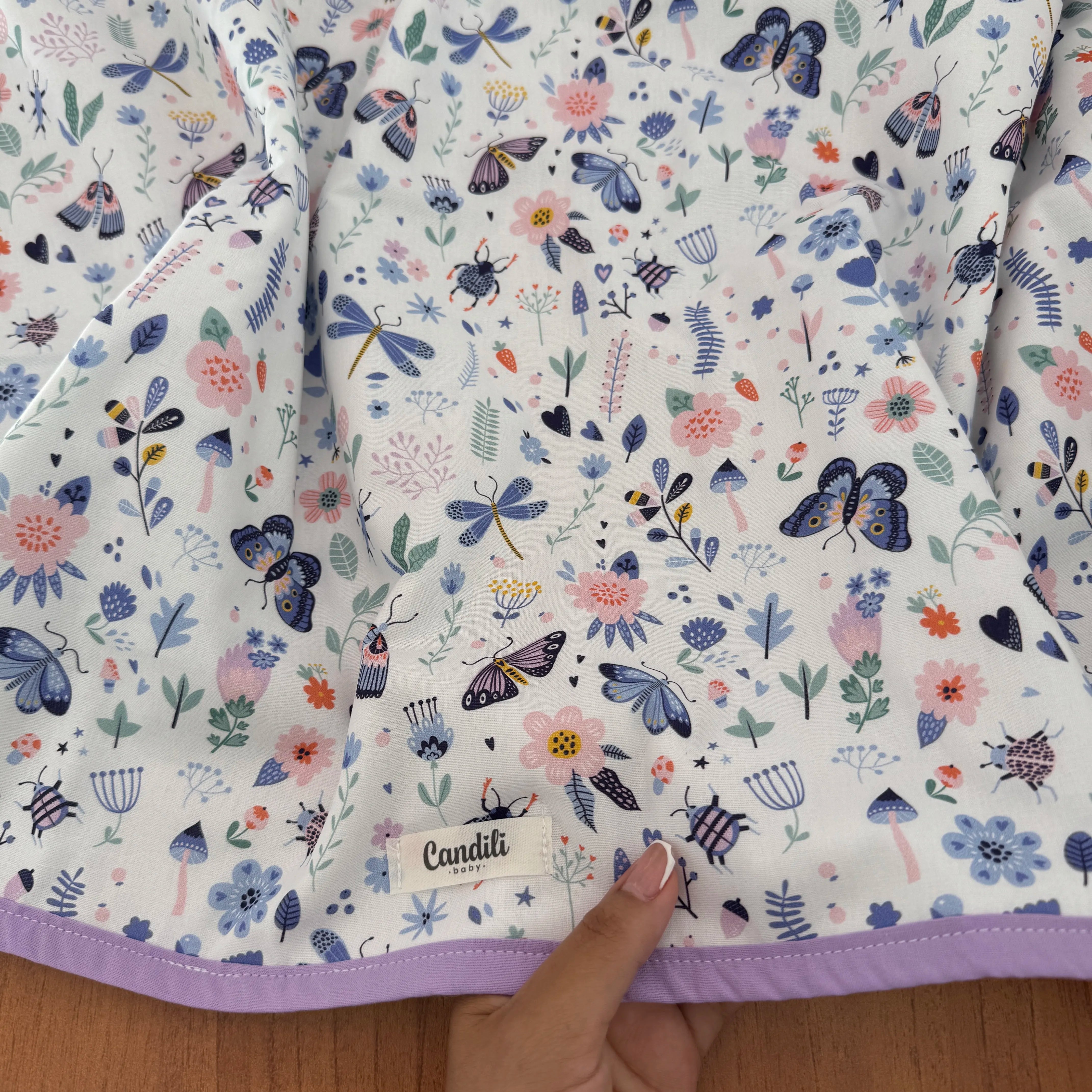 Manta Dupla Face - Borboletas e Libélulas