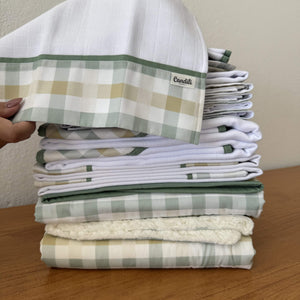 Kit Maternidade 20 peças - Xadrez Verde