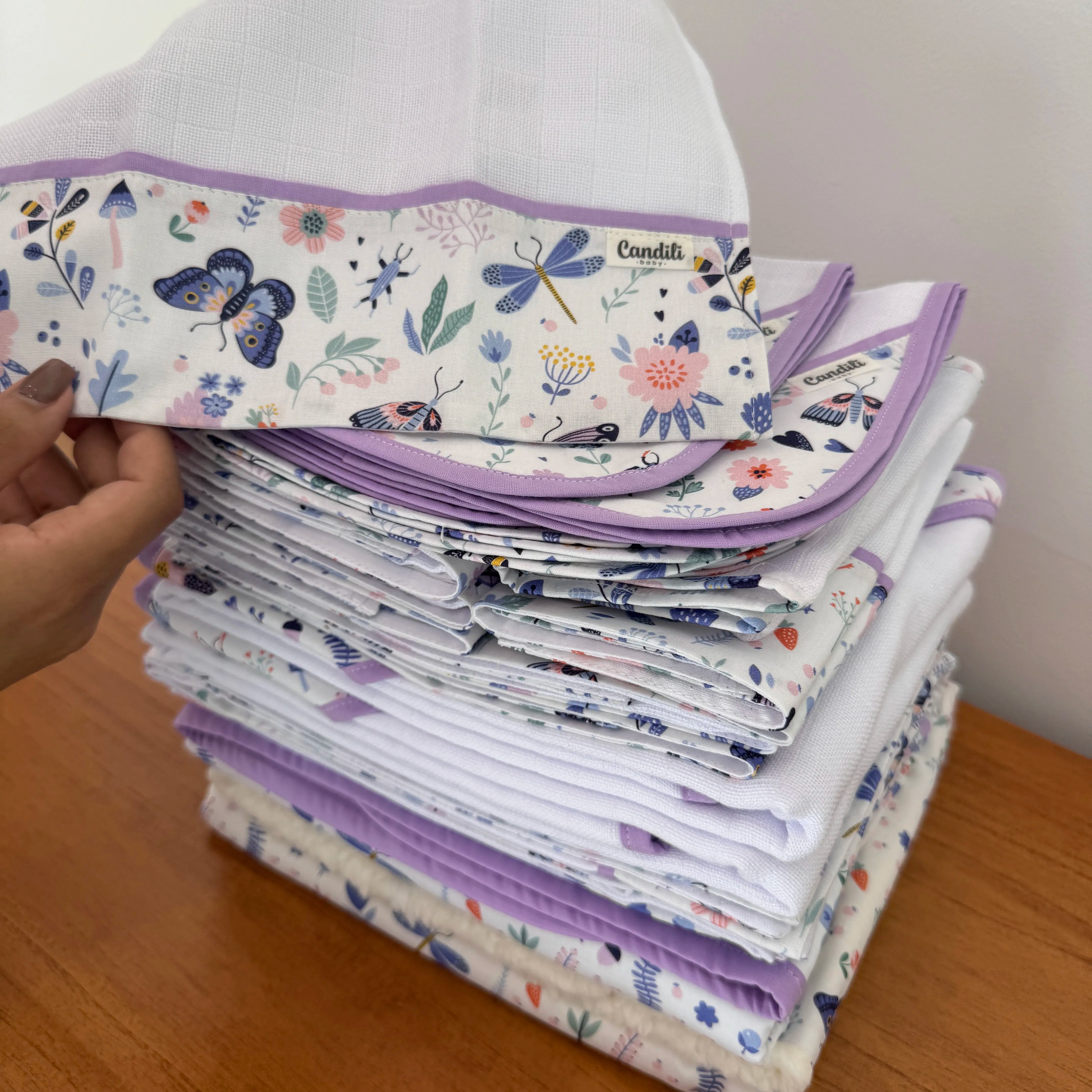 Kit Maternidade 20 peças - Borboletas e Libélulas