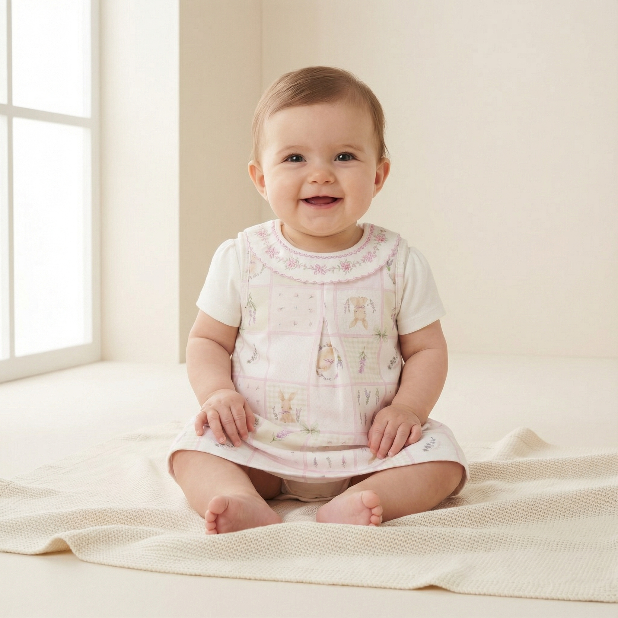 Conjunto Body Curto Com Salopete Lavanda – Mini&Co