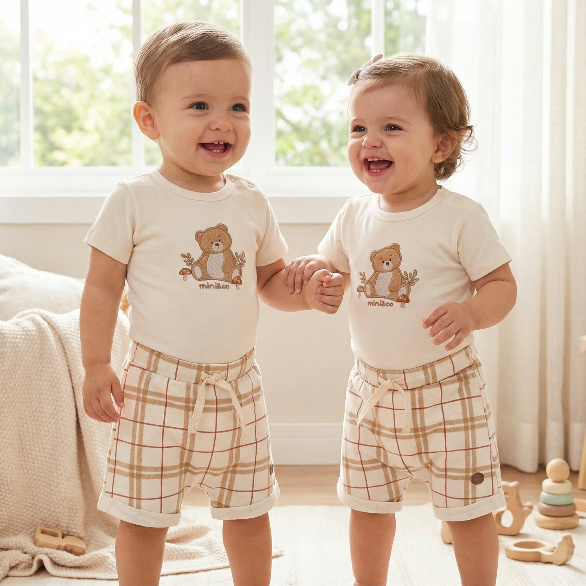 Conjunto Body com Short Ursinho Mini&Co