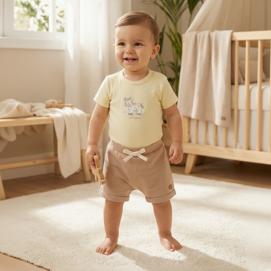 Conjunto Body com Short Vaquinha Mini&Co