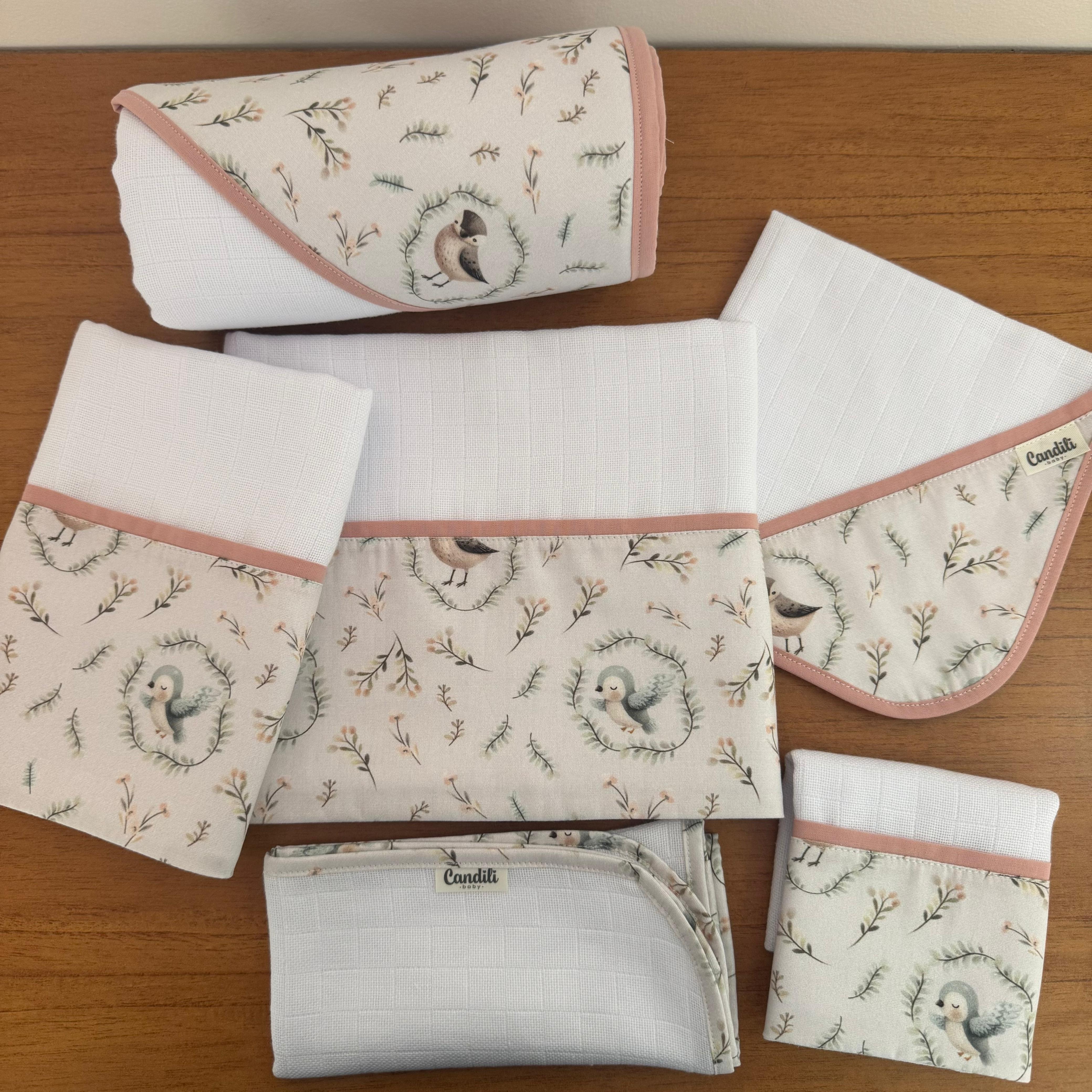 Kit Afeto Passarinhos Rosê