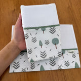 Kit Amamentação 2 Peças: Fralda de Ombro e Fralda de Boca - Árvore no Bosque