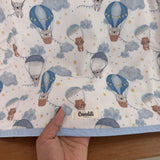 Manta de Bebê Dupla Face Microsoft - Balões e Paraquedas Azul