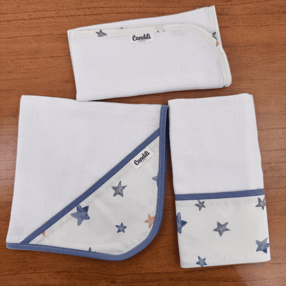Kit Fraldas de Boca 3 Peças - Estrelas