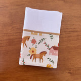 Fralda de Boca Barradinho Premium 100% Algodão - Cavalinhos e Flores