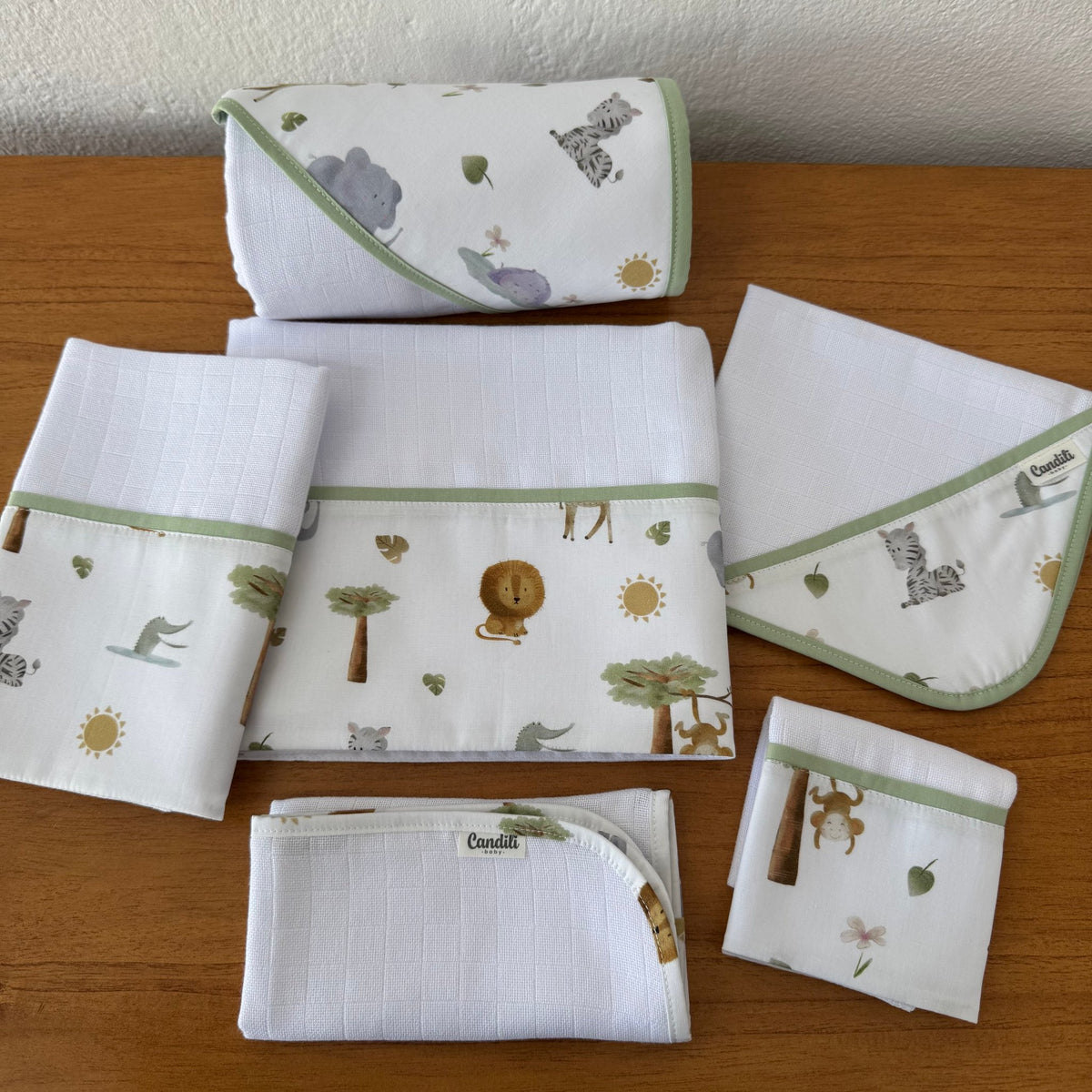Kit Enxoval Afeto 6 Peças – Safari Banho de Sol
