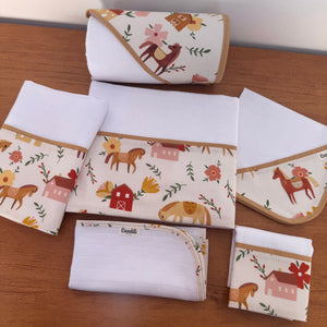 Kit Enxoval Afeto 6 Peças – Cavalinhos e Flores