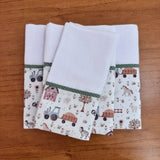 Kit Passeio 3 Peças: Fralda de Boca, Fralda de Ombro e Fralda Multiuso - Fazendinha